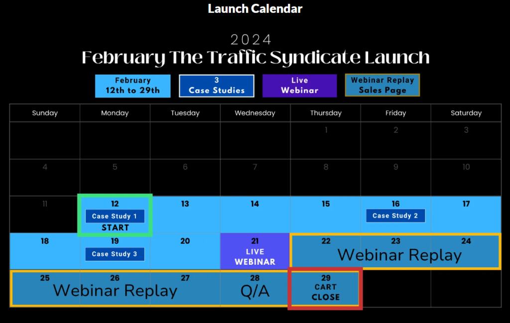 the syndicate launch calendar