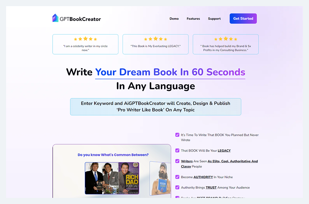 write your dream books in seconds